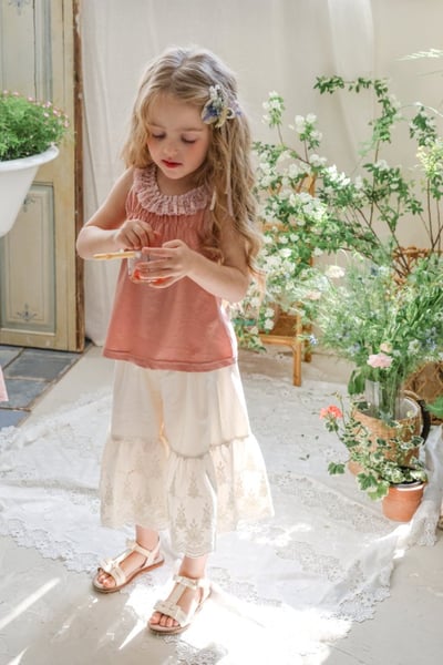 FLO28｜(75-140) 鏤空喇叭七分褲15