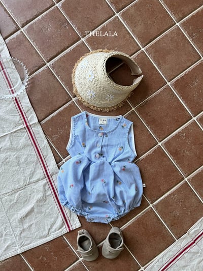 thelala46｜ (0m-18m) 花卉細條紋包屁衣8