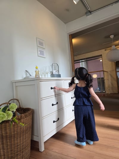 Color23｜(75-115cm) 細肩波點套裝13