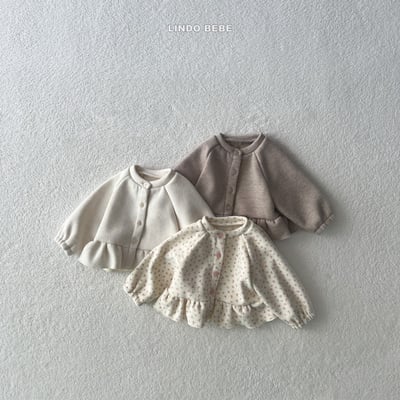 Lindo28｜(3m-18m) 荷葉邊內刷毛開襟外套13