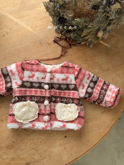 Marron 68｜(1y-6y) 雪花刷毛開襟外套5