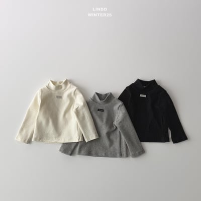 Lindo42｜(80cm-125cm) 高領波點小標上衣1