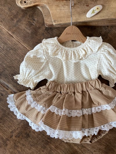 Anne Shirley10｜(1y-5y) 3色荷葉波點公主袖上衣5