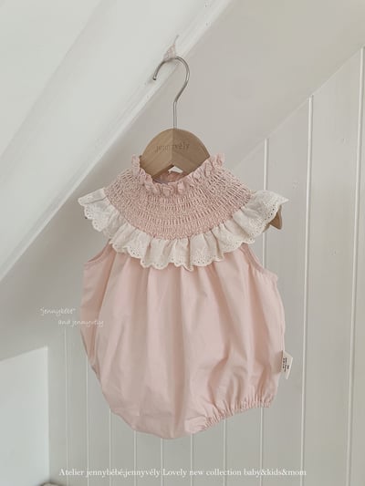 JE60｜(66-120cm) 粉嫩花邊領包屁衣/洋裝10