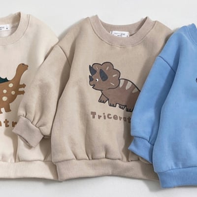 Oottbeb43｜(1y-7y) 	恐龍圖案長袖棉上衣6