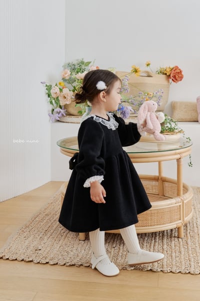 bebe nine32 (65cm-115cm) 2色蕾絲領綁帶洋裝6