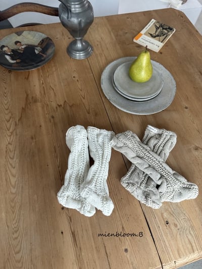 Bloom.b32｜(0m-24m) 麻花針織腳套4