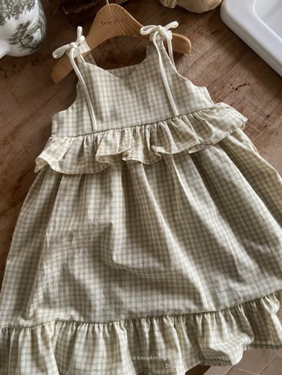 Anne Shirley03｜(1y-5y) 1色格紋綁帶荷葉洋裝11