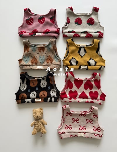 AOSTA03｜(6m-5y) 印花針織短版背心1
