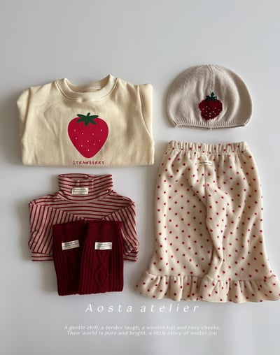 AOSTA19｜(0y-4y) 草莓印花針織帽20