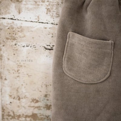 M-KIDS20｜(65-115cm) 2色燈心絨軟綿直筒長褲6