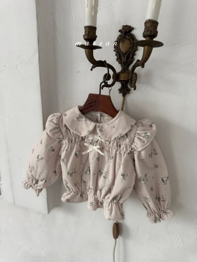 Marron 36｜(1y-6y) 法式小兔印花縮口襯衫3