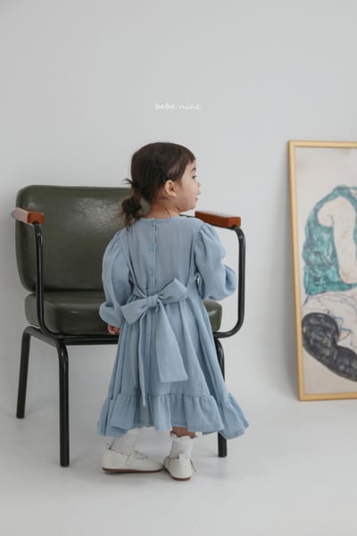 bebe nine01 (65-115) 2色簡約綁帶洋裝1