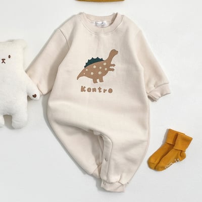 Oottbebe44｜(0m-12m) 恐龍圖案連身包屁褲9