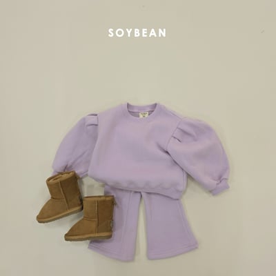 Soybean08｜(75cm-118cm) 公主袖喇叭褲內刷毛套裝14