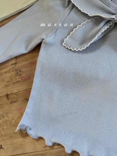 Marron49｜(1y-6y) 領結木耳邊上衣12