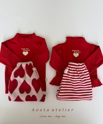 AOSTA22｜(6m-5y) 荷葉捲邊愛心上衣9