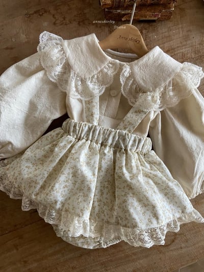 Anne Shirley17｜(3m-22m) 2色格紋/碎花蕾絲吊帶褲裙6