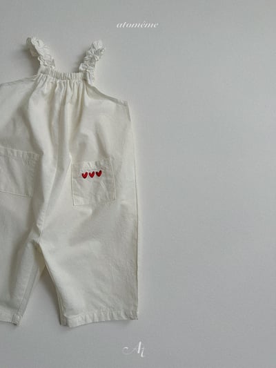 Atomeme03｜(70-110) 荷葉肩愛心口袋連身褲12