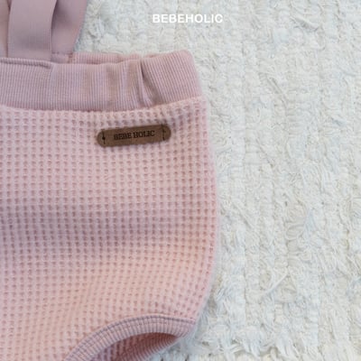 Bebe holic25｜(3m-18m) 華夫格吊帶包屁褲4