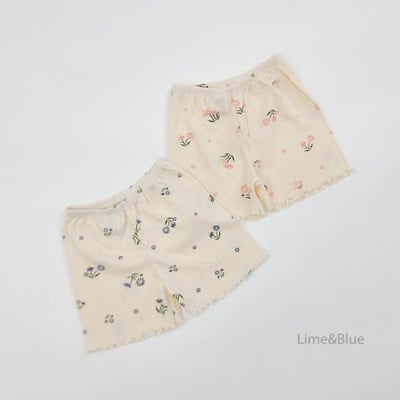 LIME&BLUE34｜(80-118cm)  木耳邊花朵套裝4