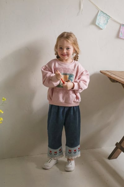 FLO50｜(75-140) 2色法式油畫插圖休閒上衣9