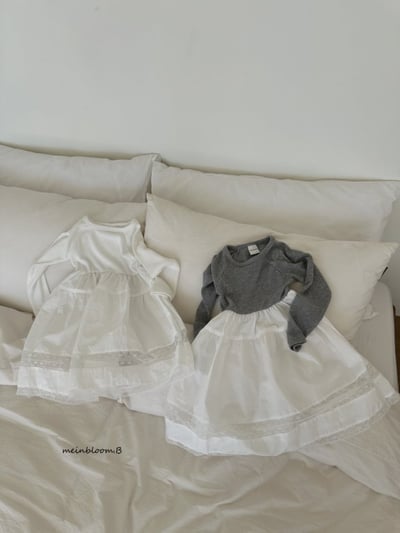 Bloom.b38｜(0m-7y) 蕾絲羅紋包屁衣/洋裝5