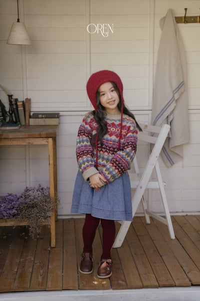 OREN20｜(85-120cm-mom) 復古北歐提花針織毛衣4