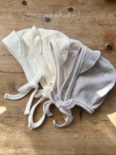 MONBEBE34｜(3m-24m) 棉絨綁帶帽8