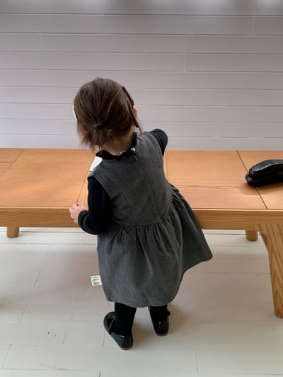 JE608｜(80cm-110cm) 學院素面背心洋裝/花邊領上衣19