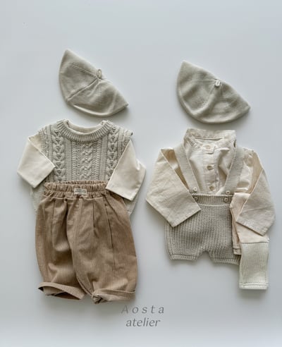 AOSTA50｜(6m-5y) 可愛針織背帶褲3
