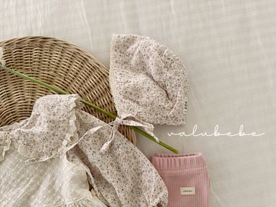 Valubebe15｜(65-80) 碎花綁帶帽13