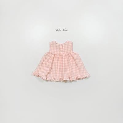 bebe nine14  (65cm-115cm) 3色格子摺邊雪紡衫8