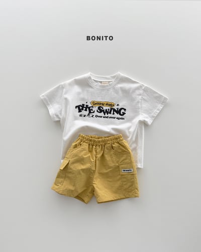 Bonito01｜(75cm-125cm) 3色小標工装短褲10