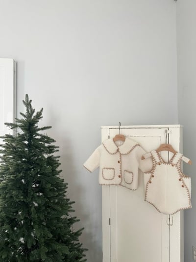 MONBEBE23｜(6m-4y) 滾邊刷毛吊帶褲14