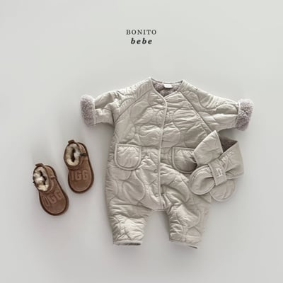 Bonito60｜(3m-18m) 絎縫刷毛連身衣含圍巾11