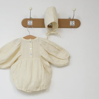 LEMONADE07｜(55cm-85cm) 1色花紋娃娃袖包屁衣含帽子19