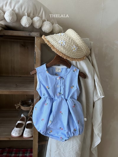 thelala46｜ (0m-18m) 花卉細條紋包屁衣11