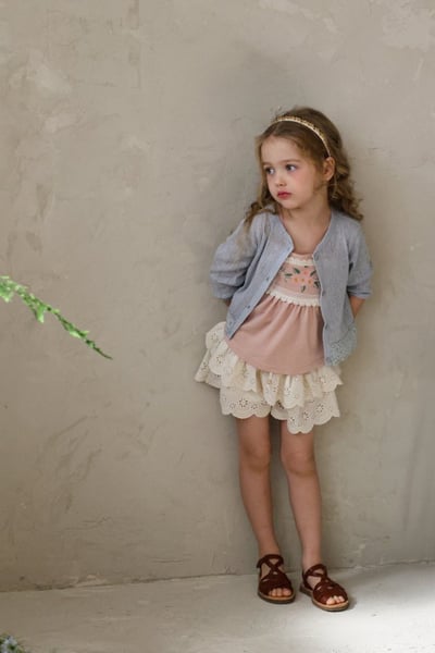 FLO11｜(75-140) 蕾絲鏤空蛋糕褲裙4