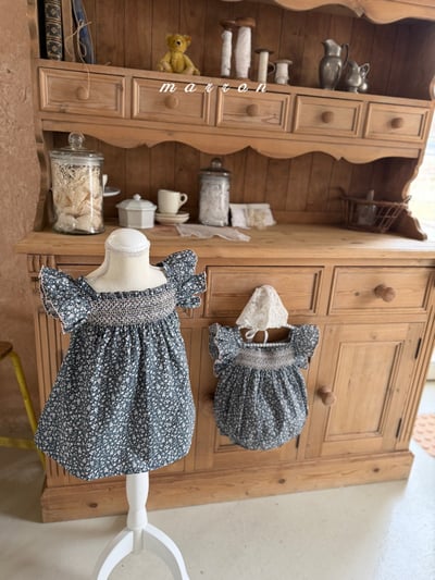 Marron10｜(3m-18m 1y-6y) 日落編織花包屁衣/洋裝2