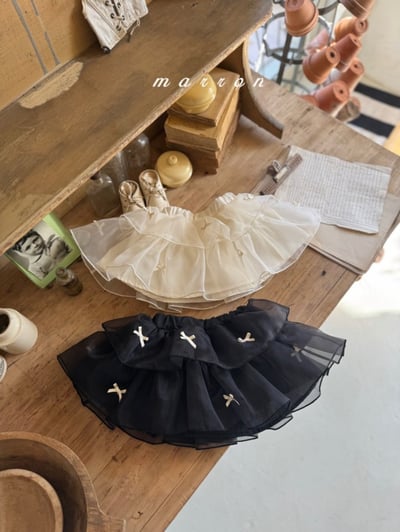 Marron21｜(1y-6y) 蝴蝶結層次澎澎裙1