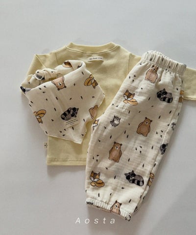 AOSTA24｜(6m-5y) 印花棉麻領巾17