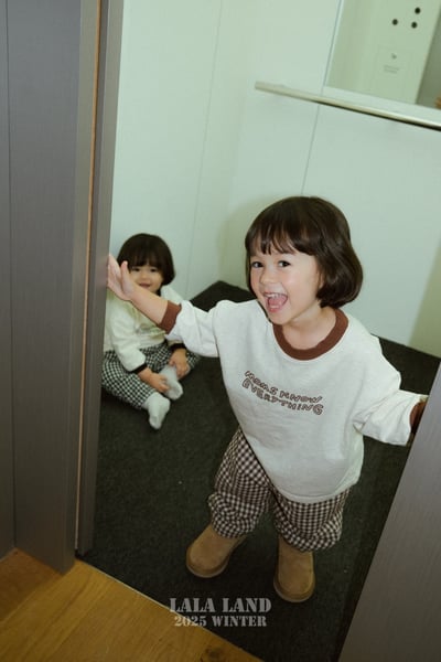 lala land58｜(75cm-120cm) 3色格紋刷毛長褲16