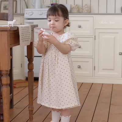 bebe nine34  (65cm-115cm) 2色點點公主袖連身裙10