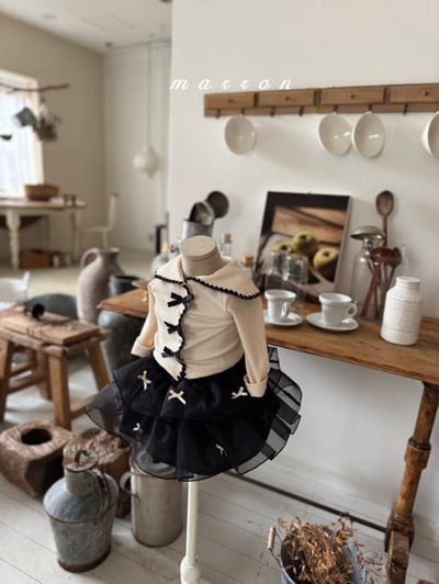 Marron21｜(1y-6y) 蝴蝶結層次澎澎裙3