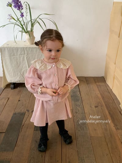 JE551｜(73-100cm) 蕾絲花邊領壓紋套裝19