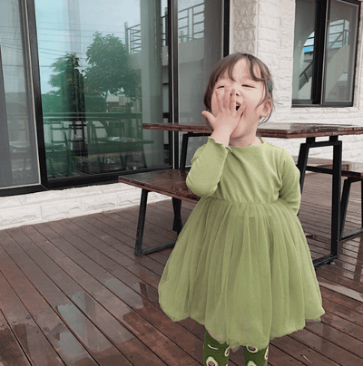 (73-140cm) 簡約高質感澎澎裙薄紗洋裝/少量現貨14