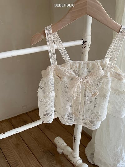 Bebe holic51｜(Free) 蝴蝶結蕾絲背心11