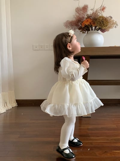 JE622｜(66cm-120cm) 公主袖薄紗包屁衣/洋裝7