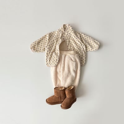 onu 37｜(70cm-115cm) 波點軟磨毛開襟外套9